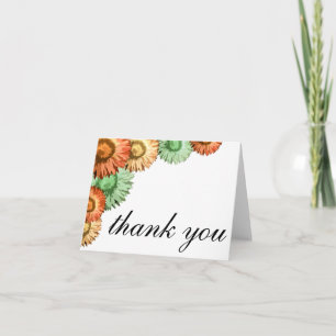 Dankeskarten mit Pastellblumen Mint Korallen-Rosa  Dankeskarte