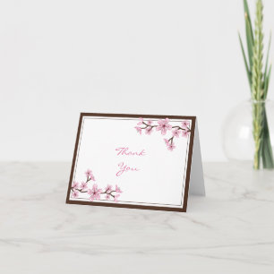Dankeskarten mit rosa Kirschblüten Dankeskarte