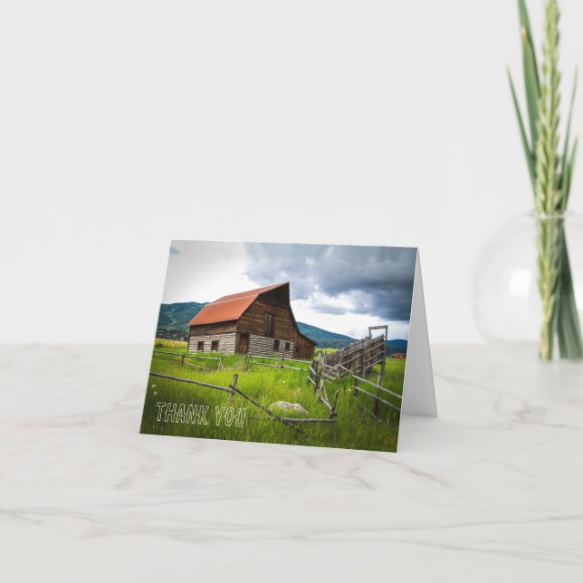 Dankeskarten mit Scheunenbild (Vorderseite)