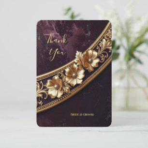Dankeskarten mit verziertem goldenem Blumenmuster Dankeskarte