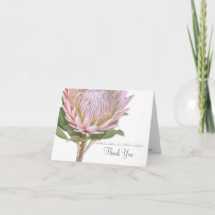 Dankeskarten Moderne Florale Pinke Protea-Blüte Dankeskarte