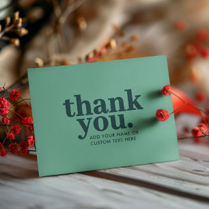 Dankeskarten   Moderne grüne Retro-Optik Dankeskarte