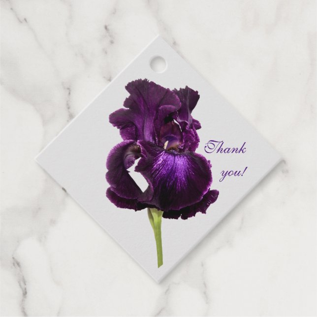 Dankeskarten Purple Iris Geschenkanhänger (Vorderseite)