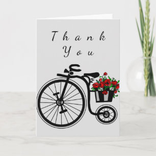 Dankeskarten Romantisches Fahrrad mit Blumen Dankeskarte