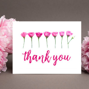 Dankeskarten – Rosa Blumen zum 100. Geburtstag Postkarte