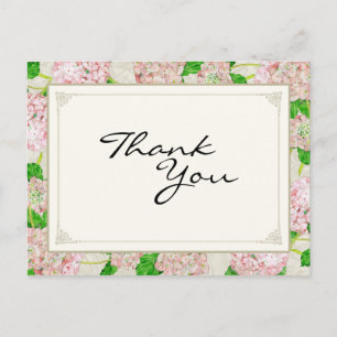 Dankeskarten Rosa Hortensien Spitze Floral Formal Postkarte