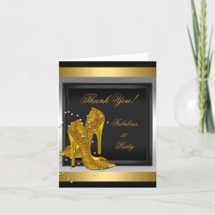 Dankeskarten Schwarz Gold High Heels Dankeskarte