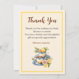 Dankeskarten-Set für Lemon Teacup Baby Shower Tea Dankeskarte