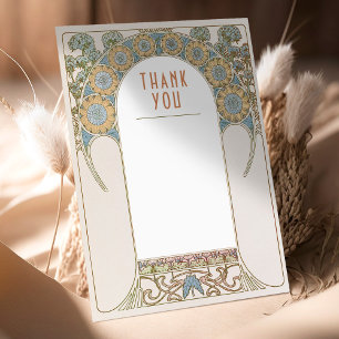 Dankeskarten-Vintage-Art-Nouveau-Hochzeitseinlage Einladung