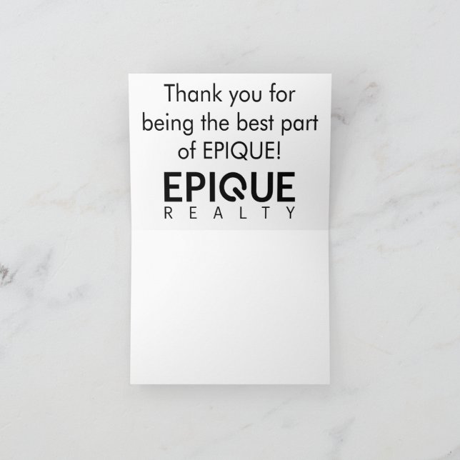 Dankeskarten von EPIQUE Realty Dankeskarte (Innenseite)
