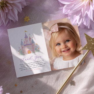 Dankeskarten zum Geburtstagsfoto für Mädchen Prinz Dankeskarte