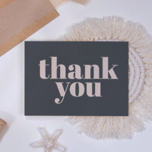 Dankeskarten zur Babyparty mit Pink Grey Boho Typo Dankeskarte