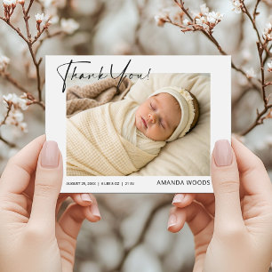 Dankeskarten zur Geburtsankündigung mit Babyfoto Postkarte