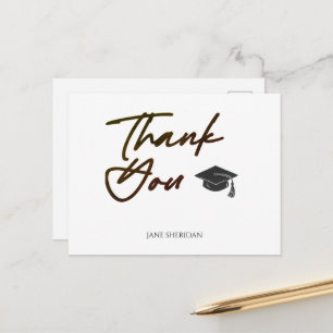 Dankeskarten zur Graduierung Schwarze Schrift Fett Feiertagspostkarte