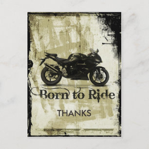 Dankeskarten zur Grunge-Biker-Hochzeit Postkarte