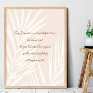 Dankesquotes Minimalismus boho Poster