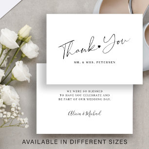 Dankesschrift für eine schwarz-weiße Hochzeit im k Mitteilungskarte