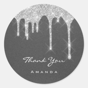 DankeSweet 16. Bridal Wedding Gray Kraft Tropfen Runder Aufkleber