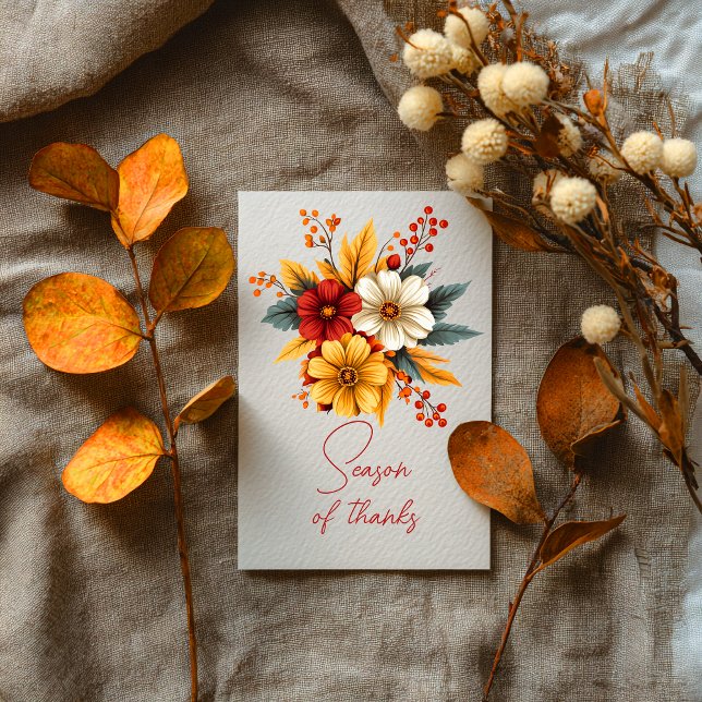 Dankeszeit Herbstblüten Karte (Von Creator hochgeladen)