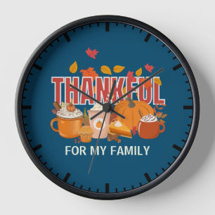 DANKFUL FÜR MEINE FAMILIE Pumpkin Erntedank Uhr