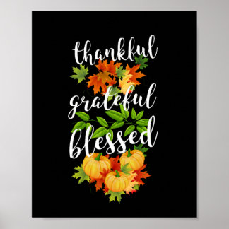 DANKFUL GRATEFUL BLAESSED ERNTEDANK POSTER