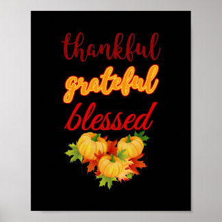 DANKFUL GRATEFUL BLAESSED ERNTEDANK POSTER