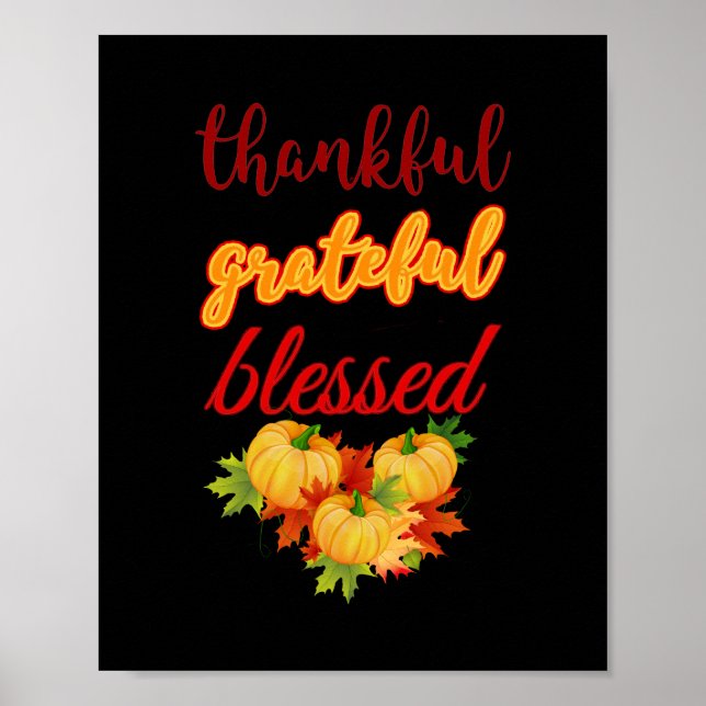 DANKFUL GRATEFUL BLAESSED ERNTEDANK POSTER (Vorne)