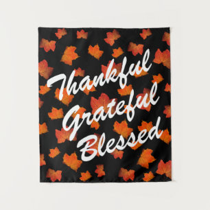 DANKFUL GRATEFUL BLESSESED HERBSTLAUBS AUTUMEN WANDTEPPICH