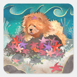 DANKIN MIT DEN STARZ-Quadrat-Aufklebern Quadratischer Aufkleber