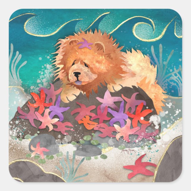 DANKIN MIT DEN STARZ-Quadrat-Aufklebern Quadratischer Aufkleber (Vorderseite)