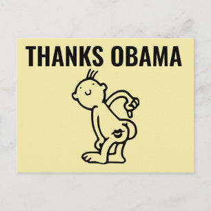 DANKS OBAMA Funny Postcards Postkarte