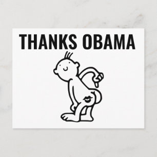 DANKS OBAMA Funny Postcards Postkarte