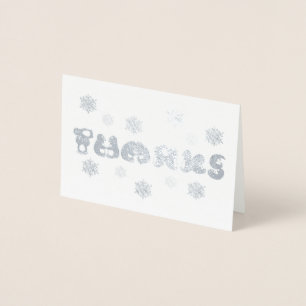 DANKS Penguin Vielen Dank Winter Holiday Snowflake Folienkarte