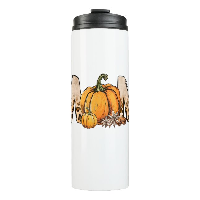 Danksagende Mama Pumpkin Leopart Thermosbecher (Vorderseite)