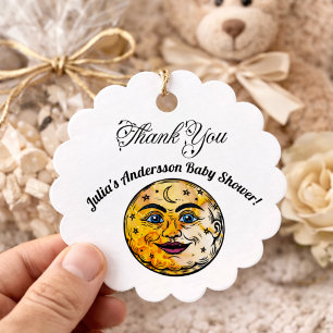 Danksagung für Celestial Moon Baby Shower Geschenkanhänger