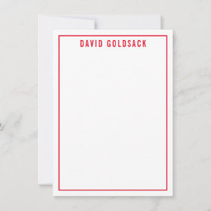 DANKSAGUNG modern einfache Name leuchtend rot Dankeskarte