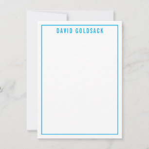 DANKSAGUNG modern einfache Namen aqua blau Dankeskarte