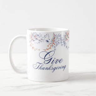 Danksagungs-Blumen-Kalligrafie-Kunst Kaffeetasse