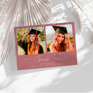 Danksagungs-Manuskript Sterne Rosa Grad Mehrfachfo Ankündigung