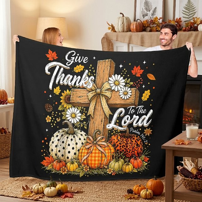 Dankt dem Herrn Herbst Herbst Saison Fleecedecke (Von Creator hochgeladen)
