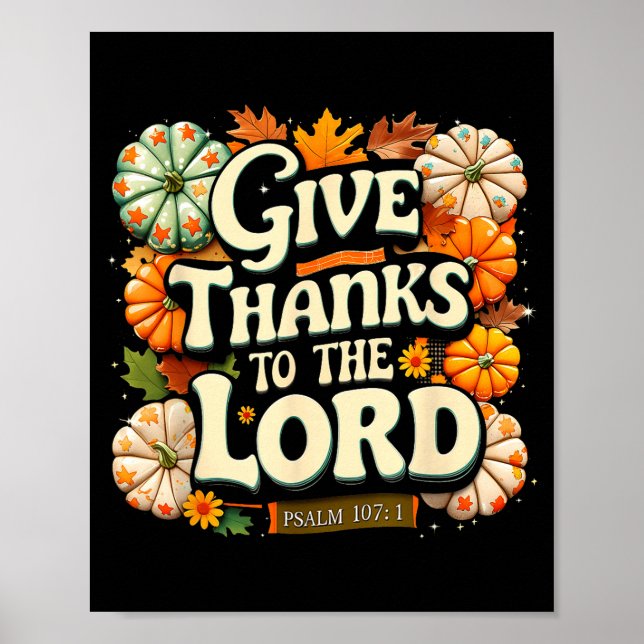 Dankt dem Herrn Psalm 107_1 Herbstgeschenk Poster (Vorne)