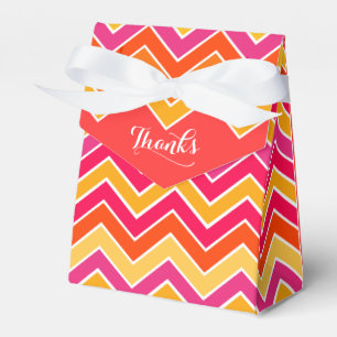 Dankt Zickzack roten orange rosa Geschenkschachtel