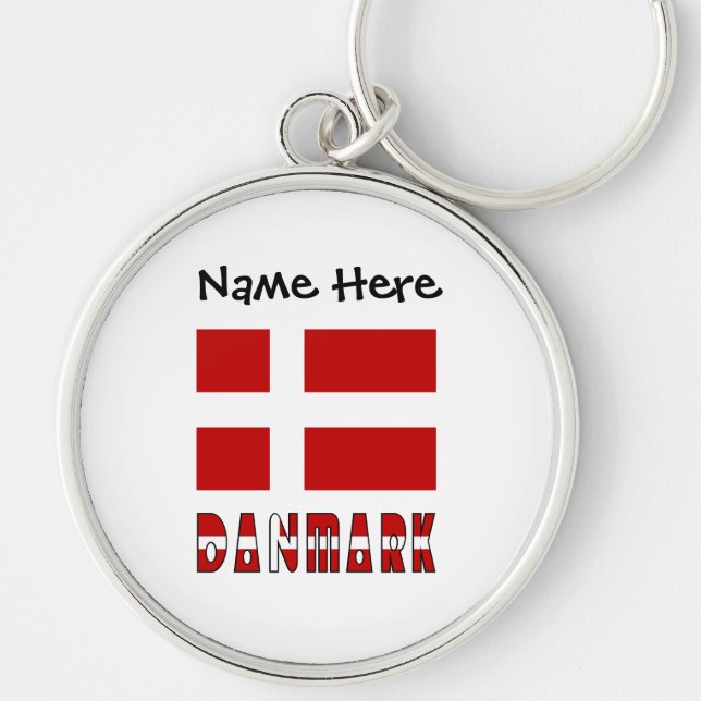 Danmark og Dannebrog Personalisiert Schlüsselanhänger (Vorne)