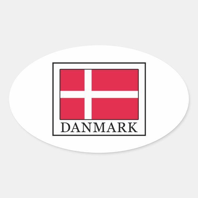 Danmark Ovaler Aufkleber (Vorderseite)