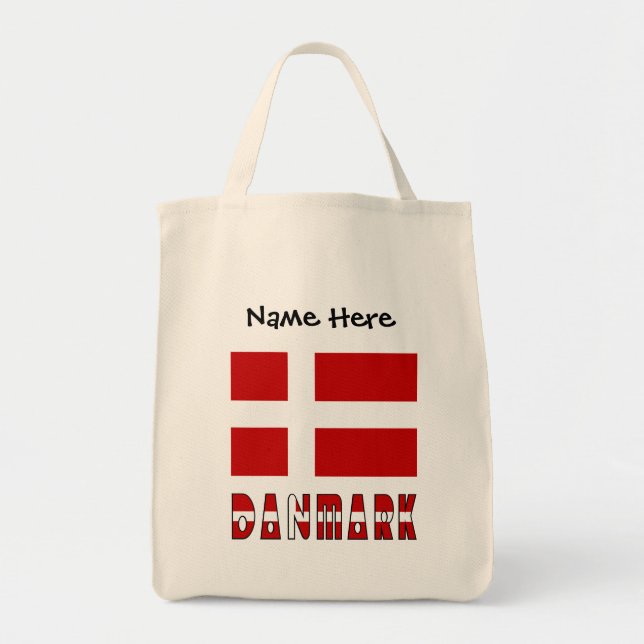Danmark und Dänische Flagge Personalisiert Tragetasche (Vorne)