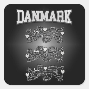 Danmark-Wappen Quadratischer Aufkleber