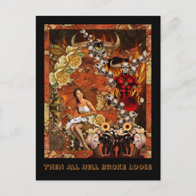 Dann alle Hell Broke Loose Postkarte (Vorderseite)