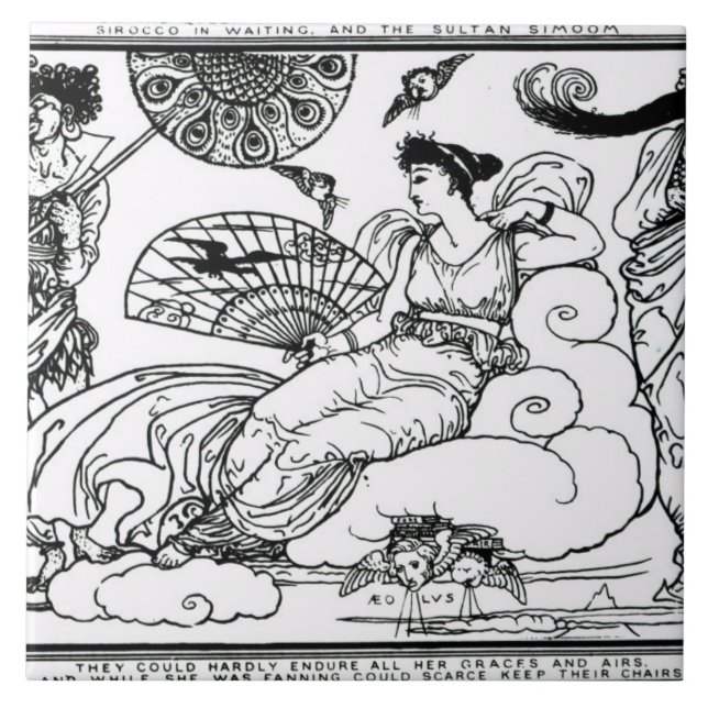 'Dann flatterte die Königin der Luft in den Raum Fliese (Vorderseite)