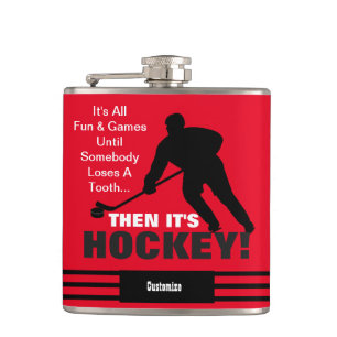 Dann ist es Hockey Vinyl Wrapped Flask Flachmann