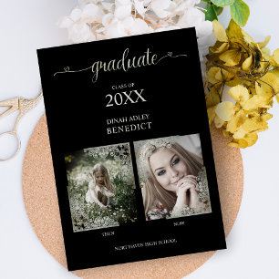 Dann & Jetzt Fotos Graduierung Ankündigung auf Sch